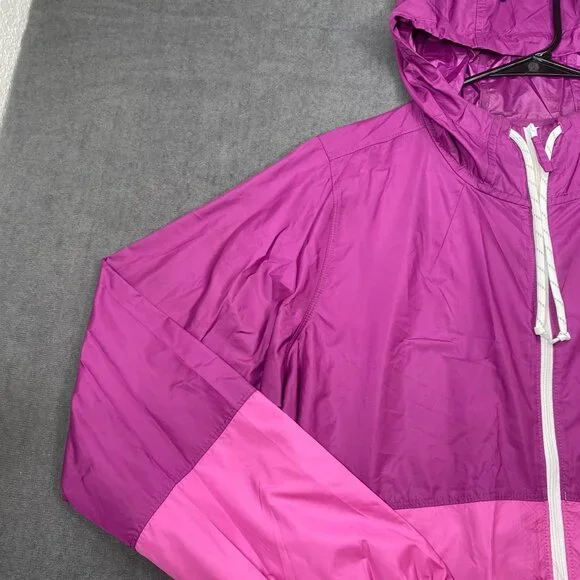Columbia Womens Two-Tone Pink Lightweight Windbreaker Jacket With Hood Medium - Picture 9 of 13